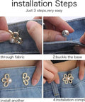 Flower Jeans Button Sets Ten Pcs Adjustable Waist Tighteners Buckles No Sew No Tools Detachable Decorative Jeans Buttons Pins