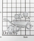 Cute Flower Trailer Die Set For Card Making And Scrapbooking Metal Cutting Dies and flowers on grid paper.