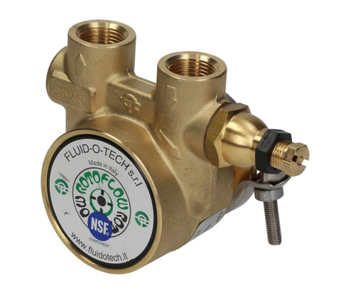 Fluid-O-Tech CB054 Rotary Vane Pump New, compact brass unit with NSF certification and dual inlet connections