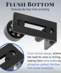 Sliding Barn Door Floor Guide Set, Wall Mounted Flush Bottom Grooved Guides With Rollers, adjustable with eight setup options