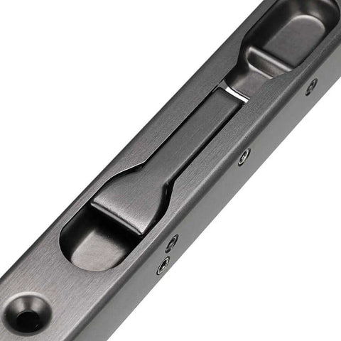 2 Pack 6 Inch Heavy Duty Stainless Steel Concealed Flush Door Bolts For French And Double Dummy Doors, Black Finish