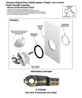 Diagram of T Handle Latch With Keyed Lock For Marine And Freshwater Boats Use Three Inch Outside Diameter Two And A Half Inch Cut Out White Chrome Plated Finish Three Eighths Inch Metric Shaft, showing parts and measurements.