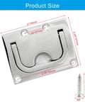 Flush Mount Ring Pull Handle In 316 Stainless Steel For Boat Hatch And Furniture Cabinets Drawer Square Recessed Lift Ring Pull 3 X 2.24 Inches Heavy Duty Rustproof Corrosion Resistant With 4 Mounting Screws product image with dimensions