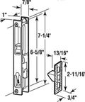 Diagram of Sliding Glass Patio Door Handle Set Flush Mount Non Keyed For Replacement And Repair With Six And Five Eighths Inch Hole Centers