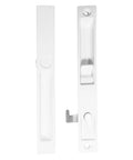 Sliding Glass Patio Door Handle Set Flush Mount Non Keyed For Replacement And Repair With Six And Five Eighths Inch Hole Centers Faceplate