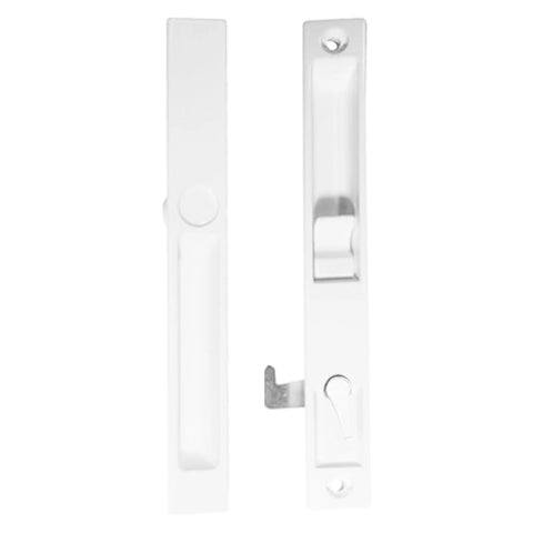 Sliding Glass Patio Door Handle Set Flush Mount Non Keyed For Replacement And Repair With Six And Five Eighths Inch Hole Centers Faceplate