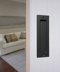 7 Inch Flush Pull Handle For Sliding Barn Doors Cabinets Drawers In Satin Black Finish Heavy Duty Door Pull For Pocket Doors