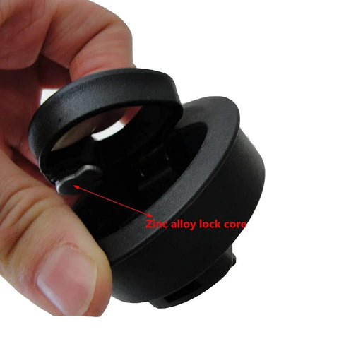 Hand holding a four pack marine flush pull latch set for RVs and boats, showing zinc alloy lock core, durable ABS body