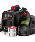 All In One Flux Core MIG Welder Bundle With Auto Darkening Blue Light Blocking Helmet 135 Amp 110V Digital Display by YESWELDER