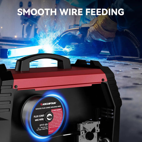 Flux Core Welding Wire.030 E71T-GS Mig Welding Wire 2 Pound Spool in welding machine with smooth wire feeding