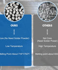 Comparison of flux-free Aluminum Brazing And Welding Rods For All Position Welding, low melt 716-752°F, vs higher temp rods.