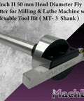 2 Inch Fly Cutter With 3MT Shank For Milling And Lathe Machines Replaceable Carbide Insert Indexable Tool Holder M12 X 1.75 Mm Tool Steel Construction Durable Cutting Head