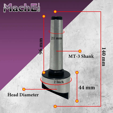 2 Inch Fly Cutter With 3MT Shank For Milling And Lathe Machines Replaceable Carbide Insert Indexable Tool Holder