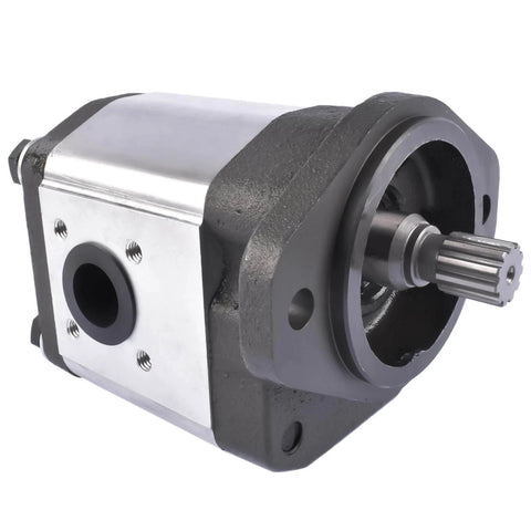 Flynsu Hydraulic Gear Pump Replacement for John Deere 6320 6330 6405 6410 6415 6420 6425 6430 Part# AL156335, AL117812, AL200830, X-A-AL200830, front view