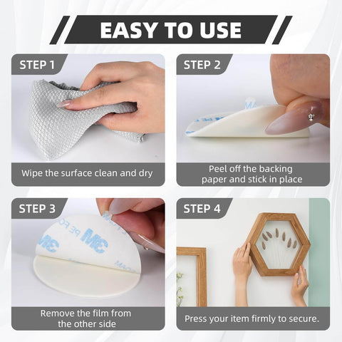 Step-by-step guide for using Double Sided Foam Adhesive Dots 1 Inch 50 Pieces 1600T PE Foam Tape Waterproof Removable