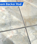 Foam Backer Rod For Concrete Gaps And Joints, 33 Feet Long, installed between marble tiles, half inch diameter