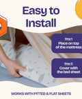 Step-by-step installation of 52 Inch By 5 Inch Foam Bed Rail For Toddlers With Non Slip Stability And Convex Design For Safer