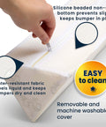 Close-up of Extra Long Foam Bed Rails For Toddlers And Kids Water Resistant And Non Slip Guard Rails With Machine Washable Covers showing silicone non-slip bottom.