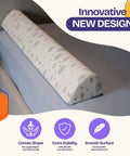 52 Inch By 5 Inch Foam Bed Rail For Toddlers With Non Slip Stability And Convex Design For Safer Sleep displayed on a bed