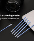 Pro Grade Foam Cleaning Swabs Kit With Four Precision Head Shapes For Cleanrooms And Lab Surfaces, 100 Count, on black background