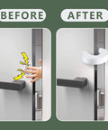 Before and after using Six Pack Door Finger Pinch Guard Set For Open Doors Anti Slam Foam Stopper Keeps Doors Open Prevents Finger Pinching Baby Proofing For Toddlers Cats And Pets Safe Easy To Install on a door