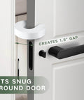 Six Pack Door Finger Pinch Guard Set For Open Doors Anti Slam Foam Stopper installed on door creating 1.5 inch gap