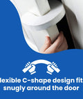 Experience top protection with an extra thick soft foam door pinch guard that cushions door slams, preventing finger injuries for kids and pets; universal fit, durable, safe, eco friendly, pack of six installed on door with hand