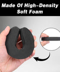 Hand holding a Six Pack Baby Door Pinch Guard made of high-density soft foam for finger protection and slam prevention.
