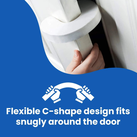 Kid And Pet Friendly Soft Foam Door Pinch Guard Extra Thick Slam Stopper on door preventing finger injuries