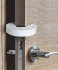 Door Pinch Guard For Kids And Pets, Soft Foam Baby Proof Door Stopper Keeps Little Fingers Safe installed on wooden door