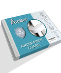 Product packaging of Door Pinch Guard And Door Stopper Six Pack With Soft Foam Safety Guards showing six pack label.