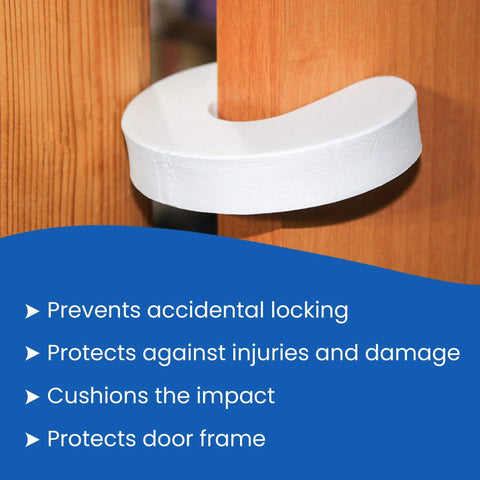 Kid And Pet Friendly Soft Foam Door Pinch Guard Extra Thick Slam Stopper to prevent finger pinch injuries and door slams.