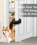 Eight Piece Foam Door Stopper And Pinch Guard Set For Kidproof And Pet Safety Easy Install on a door with a dog passing through