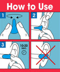Illustrated guide on how to use 100 Pairs Foam Ear Plugs Bulk NRR 32dB Lake Blue Soft Comfortable Disposable Noise Reduction