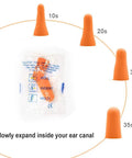 Foam Earplugs 200 Pair Pack For Noise Reduction 32 dB NRR expansion demonstration