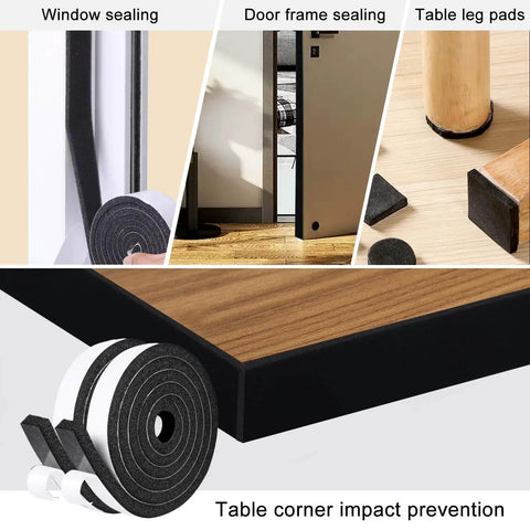 Foam Insulation Tape Self Adhesive, 1/2In x 1/4In x 33Ft Weather Stripping for Doors and Windows, used for sealing and padding