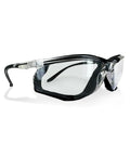 Foam Lined Debris Blocking Safety Glasses With Anti Fog UV Protection ANSI Z87.1, side view with foam seal and clear lenses