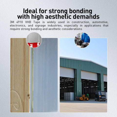 Heavy Duty Double Sided Foam Mounting Tape 1/2 Inch By 13.8 Feet Clear Waterproof Adhesive For Home Office Car Decor And Trim Projects, Sticks Like Crazy To Glass Metal Tile Plastic Wood in industrial setting