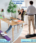 Person using High Density EPP Half Round Back Roller Foam for Exercise Yoga Pilates and Stretching as foot rest and balance aid