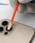 Long Reach Cleanroom Foam Swabs 6.3 Inch Round Head Orange 100 Pack Foam Sponge Cleaning Swabs on Polypropylene Shaft for phone lens