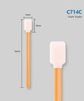 Large Rectangular Foam Cleaning Swab Sticks 5.25 Inch Orange Pack of 200 for Inkjet Printer Heads and Electronics dimensions