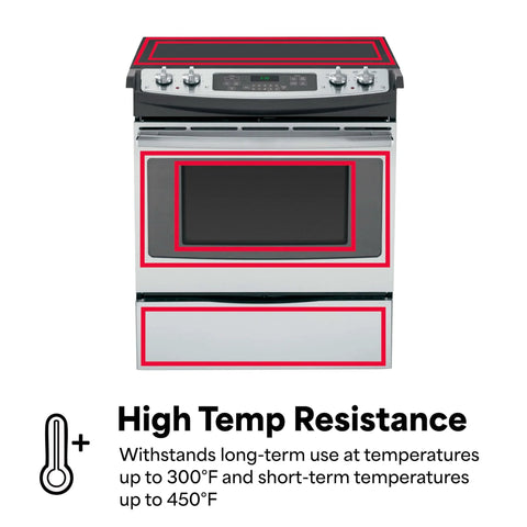 Sticks Like Crazy High Temp Dark Gray Double Sided Foam Tape 4611 applied around oven edges for seal and durability