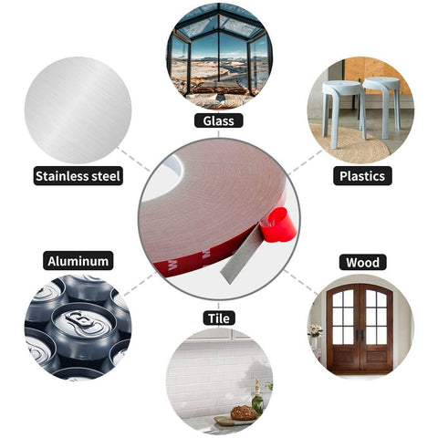 Heavy Duty Double Sided Foam Tape Waterproof Mounting Adhesive Tape For LED Strip Lights And Home Office Decor 108 Ft Long image