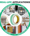 Real-life applications of Double Sided Foam Tape 0.39 Inch By 10 Feet White 4026 Heavy Duty Mounting Tape with adhesive roll.