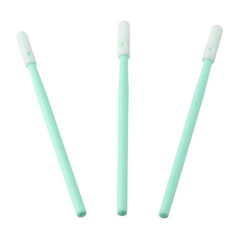 Three Foam Tip Cleaning Swabs 200 Pack 2.75 Inch Lint Free For Inkjet Printers Printheads And Delicate Electronics Cleanrooms With Green PP Handle
