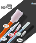Pro Grade Foam Tip Swab Set For Cleanroom Use And Delicate Surfaces, 5 Color Tips In One 100 Pack For Cameras, Lenses, Optics