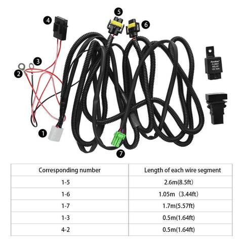 Fog Light Wiring Harness Kit Rugged With 40A Relay And On Off Switch H11 H9 880 881 Socket Plug And Play Wire Connector