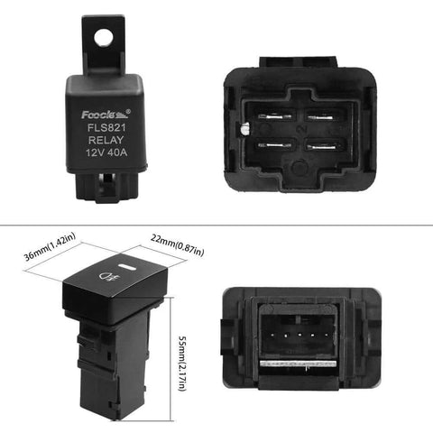 Fog Light Wiring Harness Kit Rugged With 40A Relay And On Off Switch H11 H9 880 881 Socket Plug And Play Wire Connector