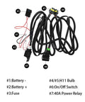 Fog Light Wiring Harness Kit Rugged With 40A Relay And On Off Switch H11 H9 880 881 Socket Plug And Play Wire Connector