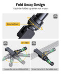 Foldable scope leveling kit with fold-away bubble level for easy deployment and alignment on Picatinny rails.